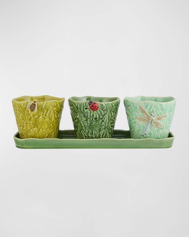 Set of Vases With Flying Bugs